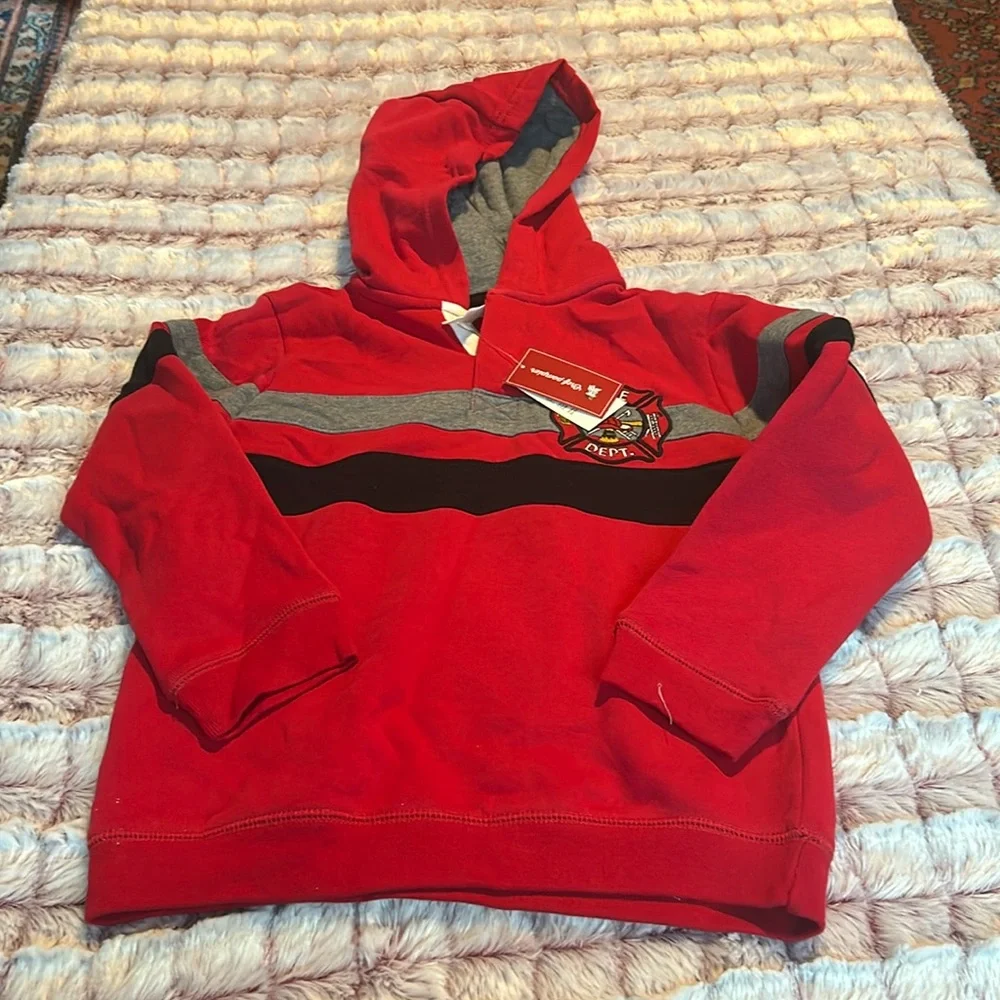 Gymboree boy Fire Dept pull over hoodie size 5T